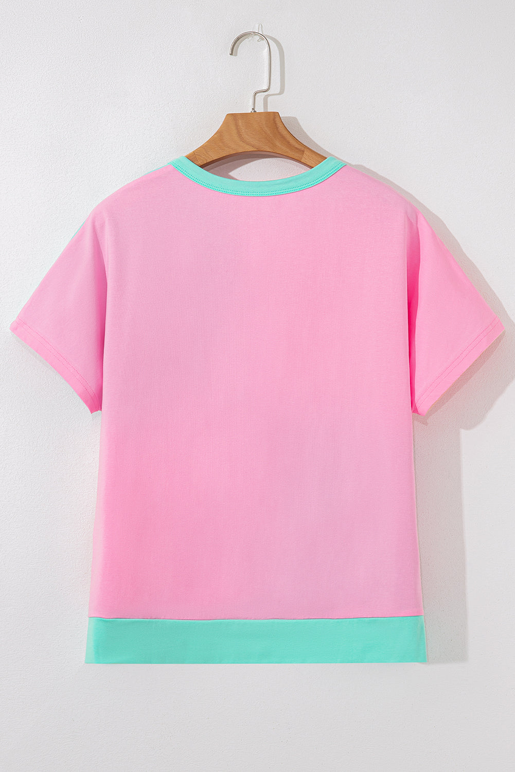 Mint Green Two Tone Half Buttons Collared T Shirt-Bella Boutique Collective