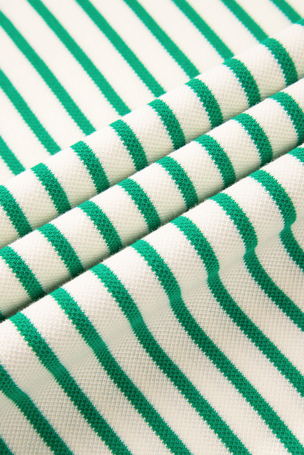 Bright Green Contrast Detail Striped Ruffle Short Sleeve Top-Bella Boutique Collective