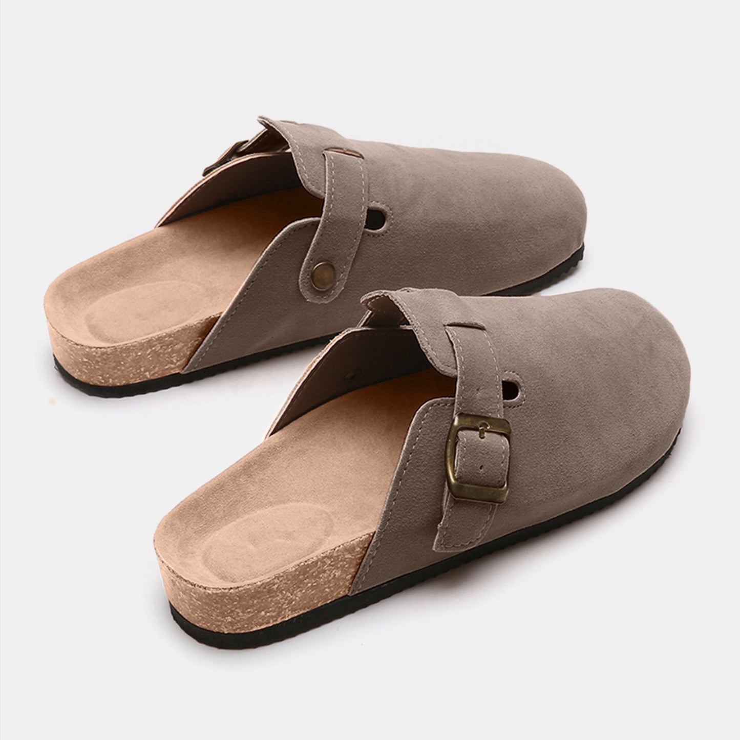 Suede Closed Toe Buckle Slide-Bella Boutique Collective