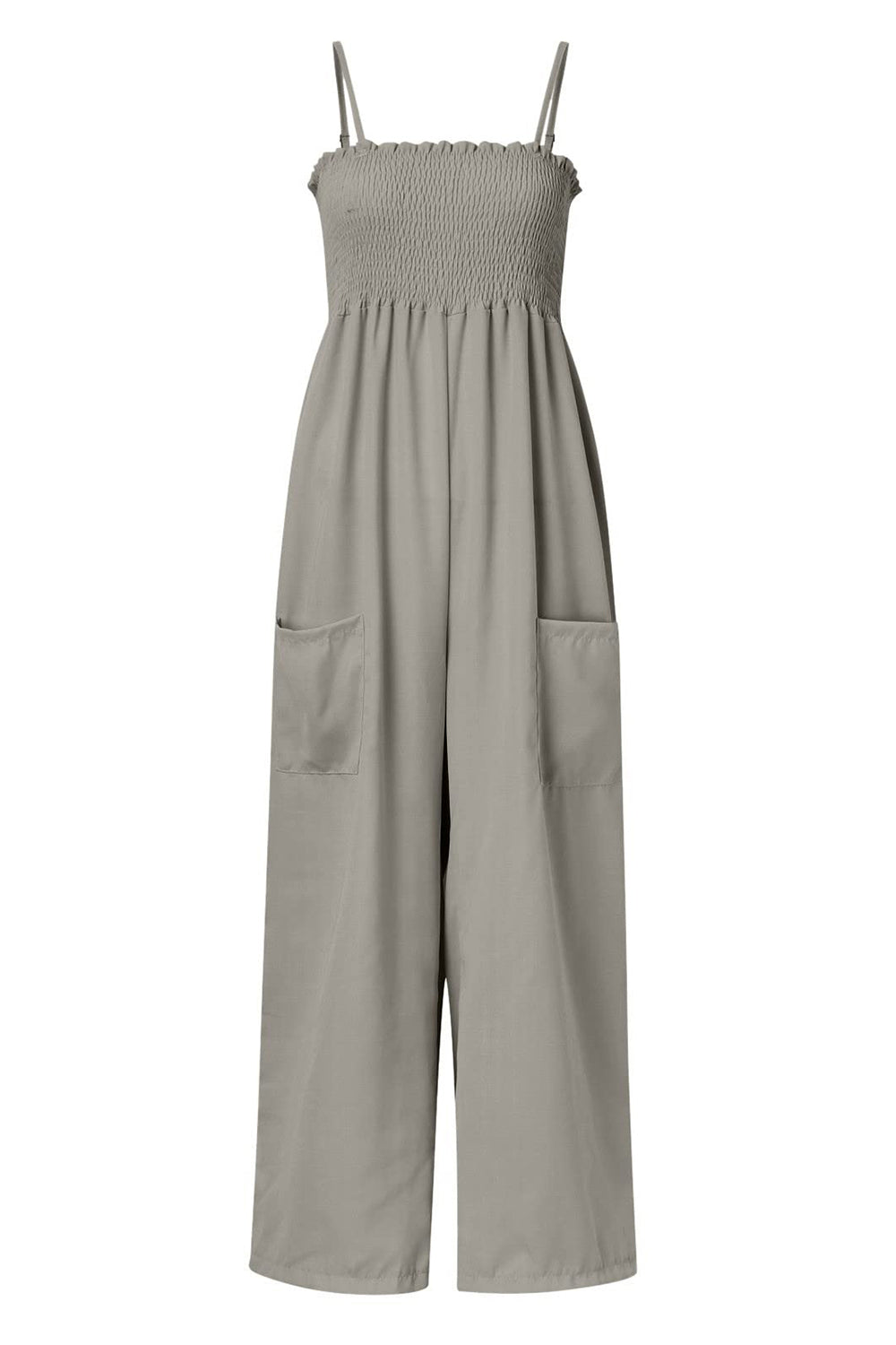 Smocked Spaghetti Strap Wide Leg Jumpsuit-Bella Boutique Collective