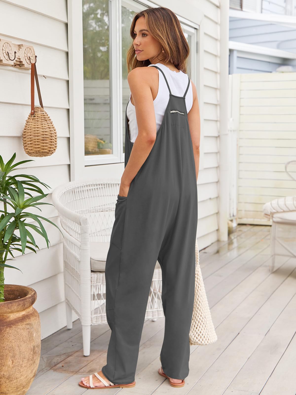 V-Neck Spaghetti Strap Jumpsuit-Bella Boutique Collective