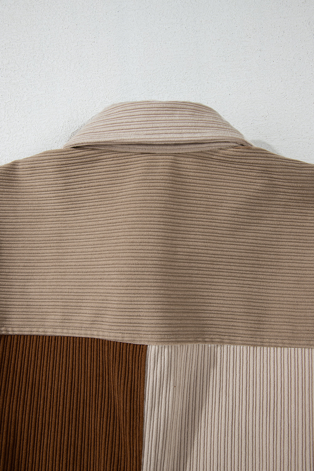 Brown Color Block Chest Pockets Buttoned Corduroy Shacket-Bella Boutique Collective