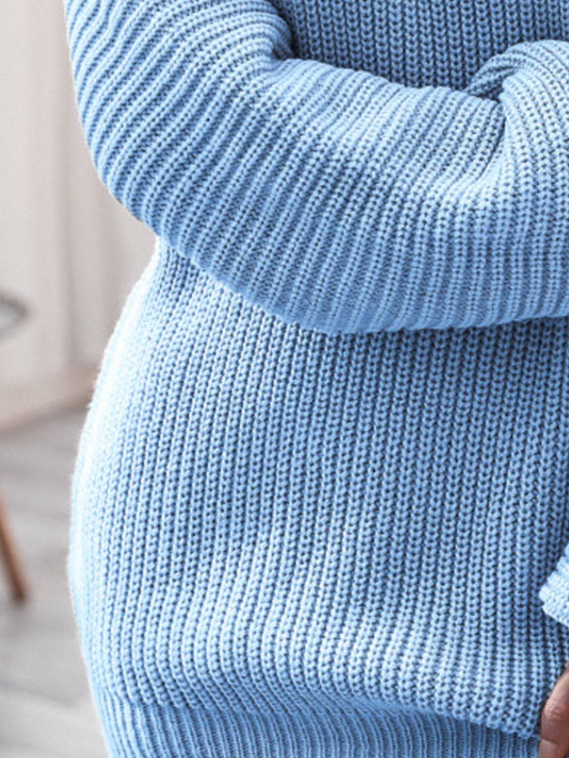 Rib-Knit Mini Sweater Dress-Bella Boutique Collective
