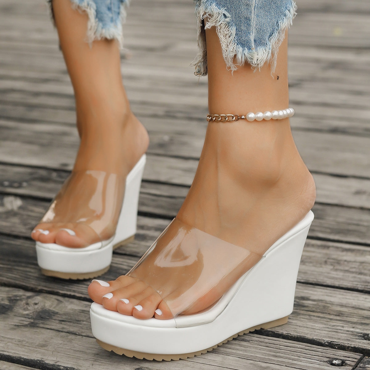 Open Toe Wedge Sandals-Bella Boutique Collective