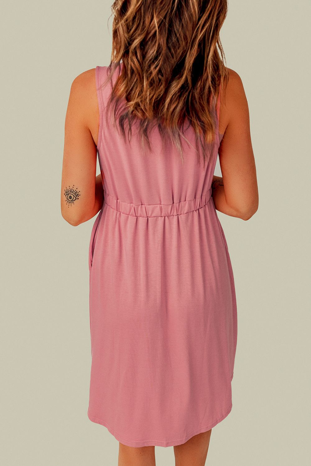 Sleeveless Button Down Mini Magic Dress-Bella Boutique Collective