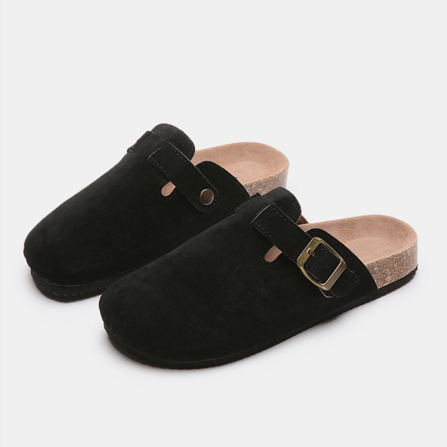 Suede Closed Toe Buckle Slide-Bella Boutique Collective