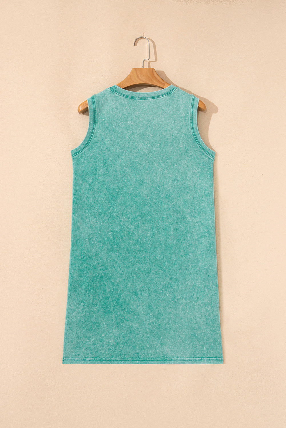 Sea Green Mineral Wash Tank Mini Dress with Pockets-Bella Boutique Collective