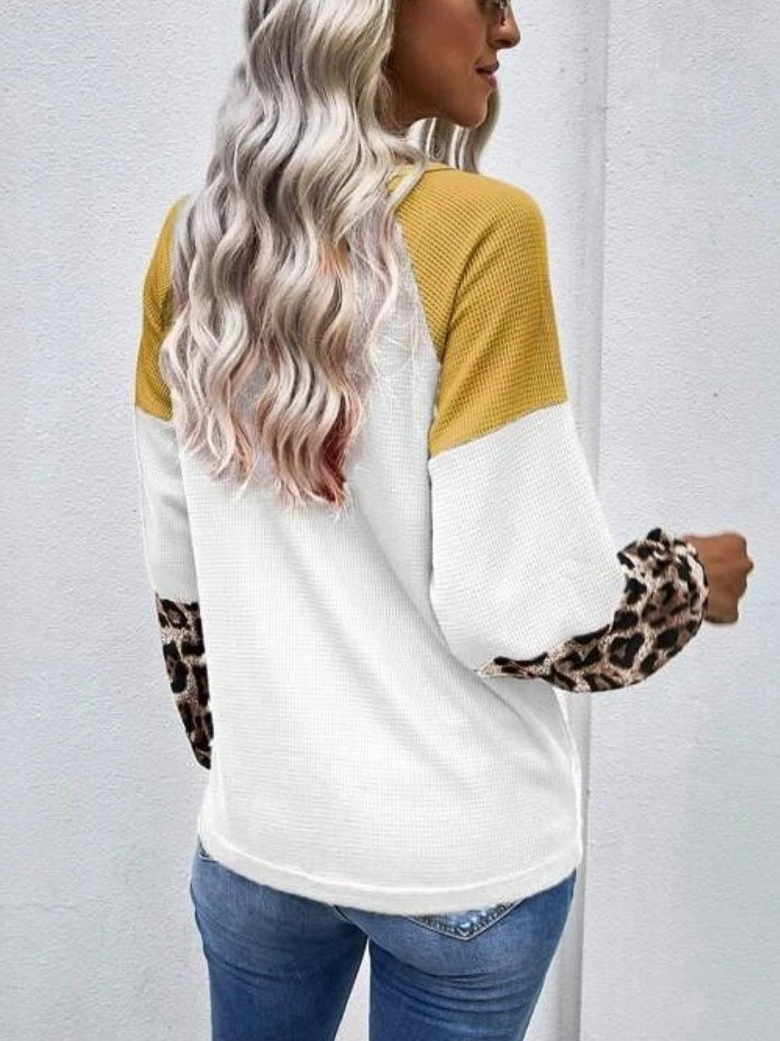 Twisted Color Block Round Neck Long Sleeve T-Shirt-Bella Boutique Collective
