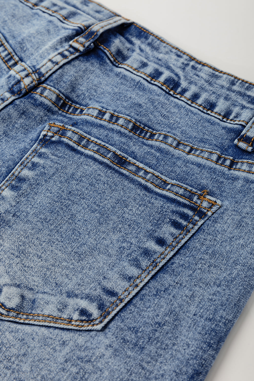 Myosotis Center Seam Cuffed Hem Straight High Waist Jeans-Bella Boutique Collective