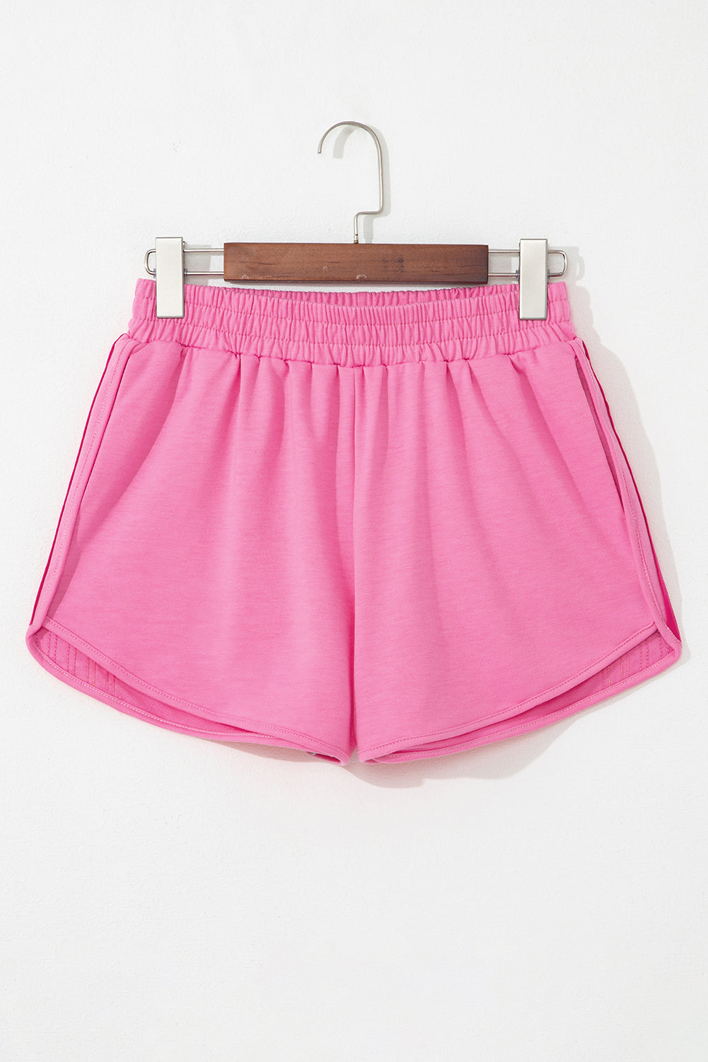 Bonbon Color Block Stripes Elastic High Waist Active Shorts-Bella Boutique Collective