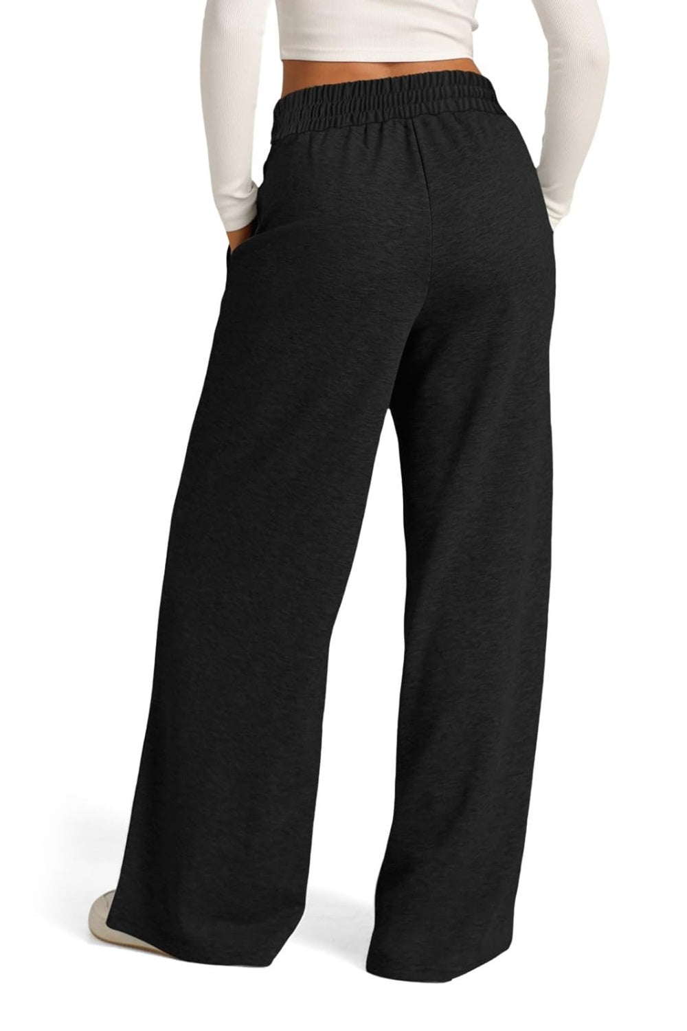 Drawstring Elastic Waist Wide Leg Pants-Bella Boutique Collective