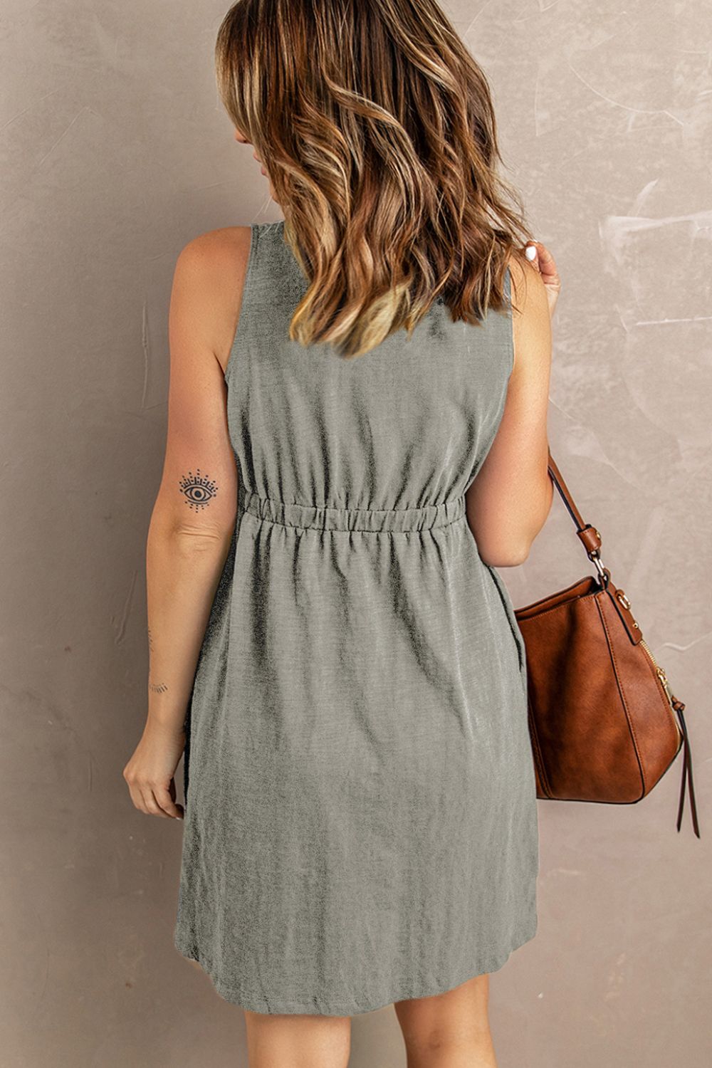 Sleeveless Button Down Mini Magic Dress-Bella Boutique Collective