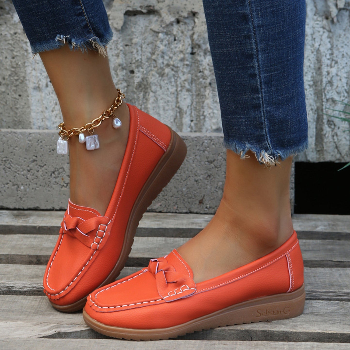 Weave Wedge Heeled Loafers-Bella Boutique Collective