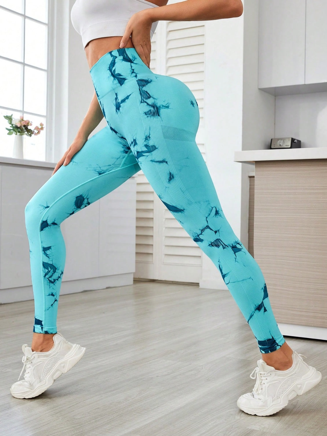 Printed High Waist Active Leggings-Bella Boutique Collective