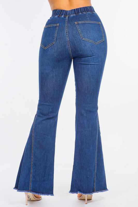American Bazi High Waist Curvy Flare Jeans-Bella Boutique Collective