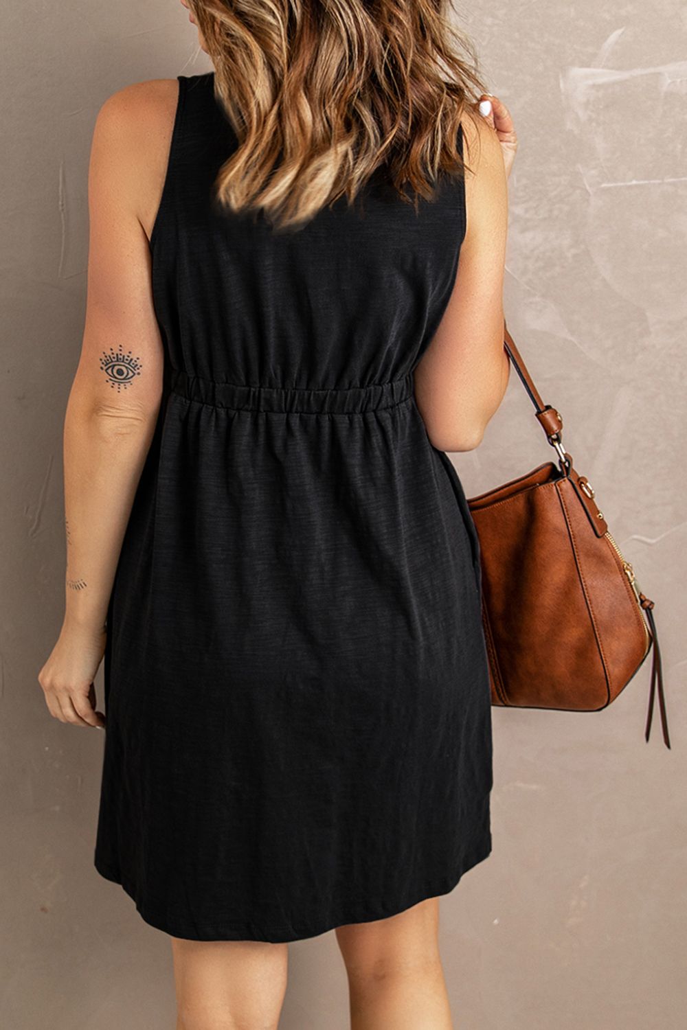 Sleeveless Button Down Mini Magic Dress-Bella Boutique Collective