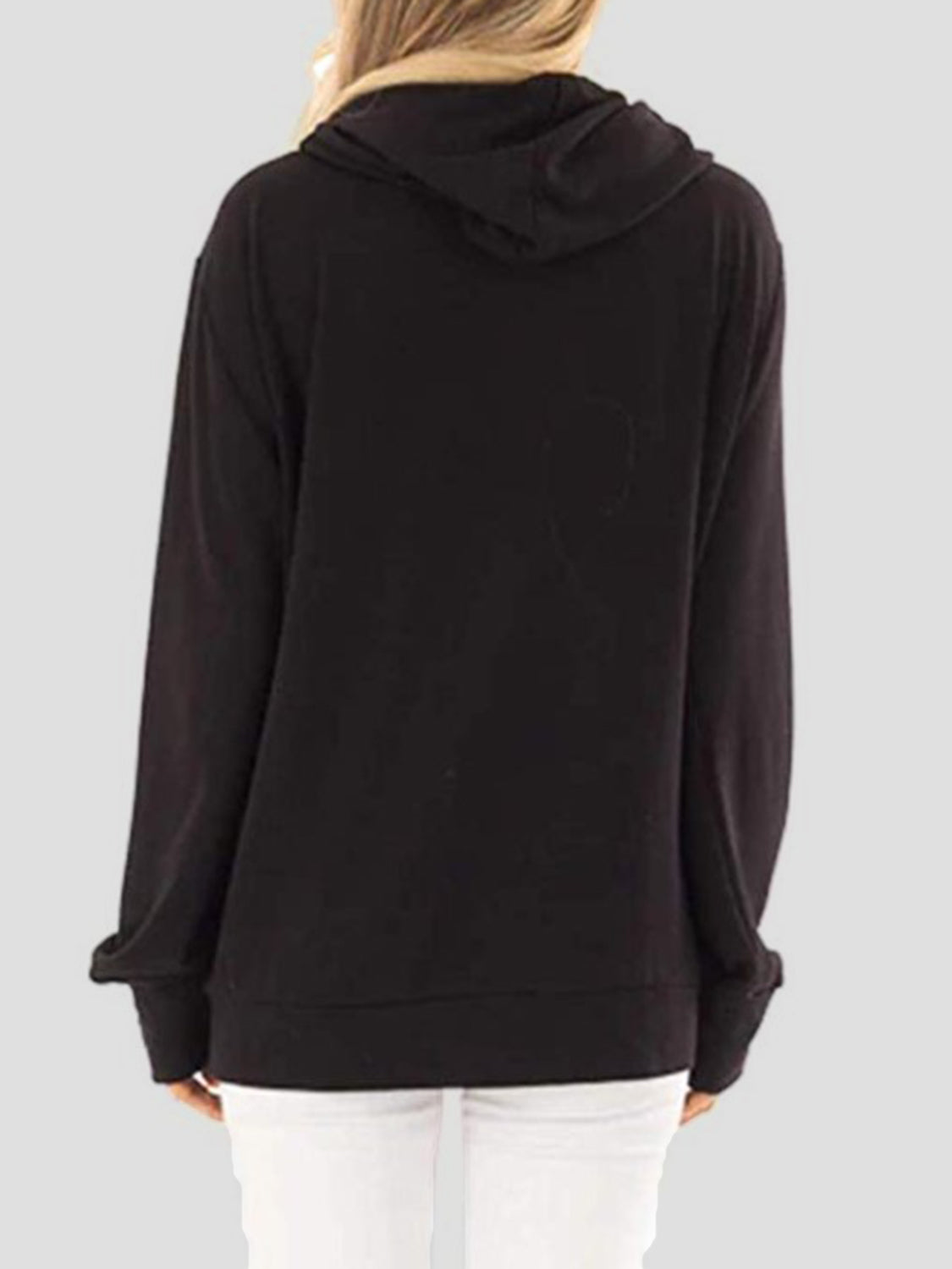 Drawstring Letter Graphic Long Sleeve Hoodie-Bella Boutique Collective