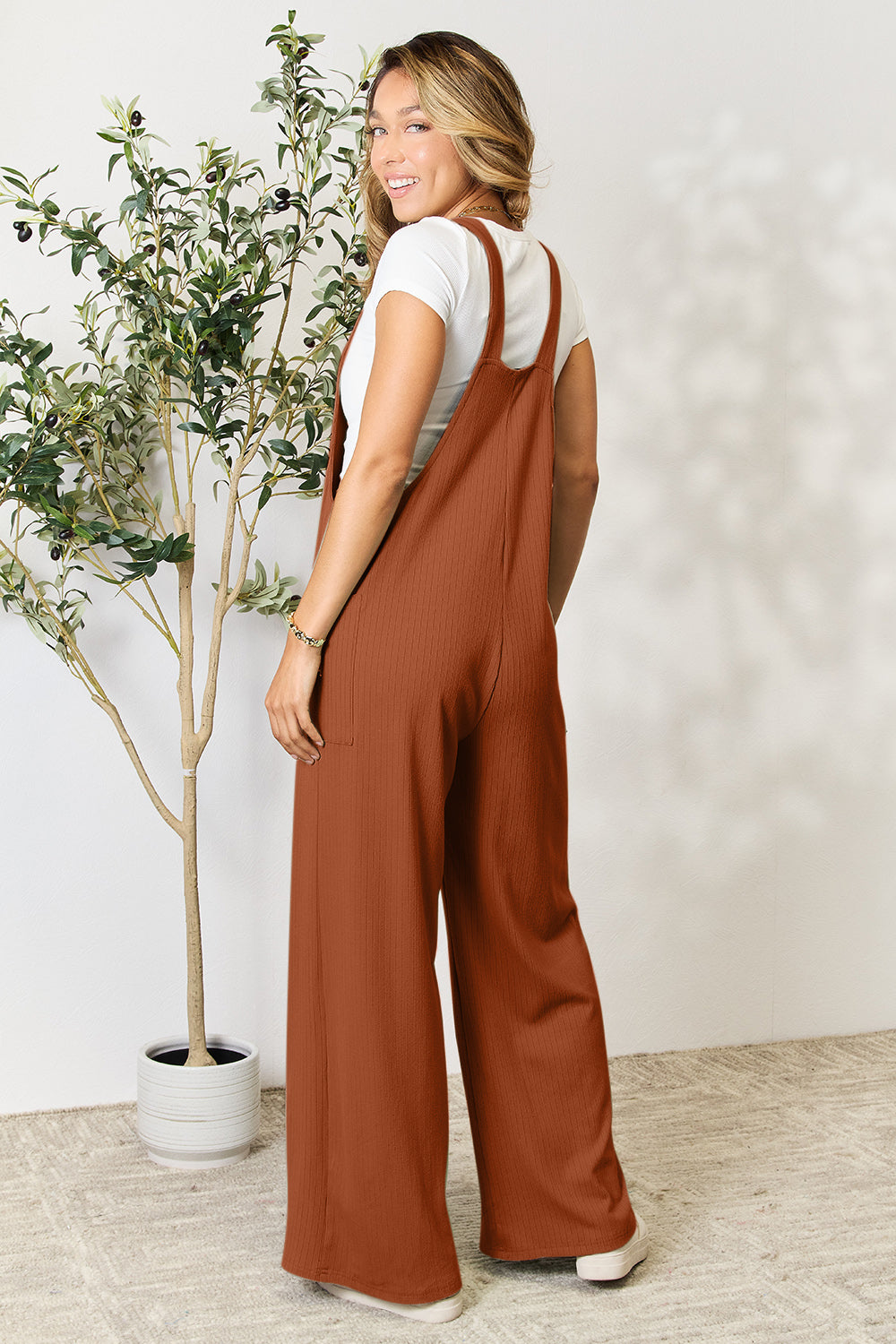 Double Take Full Size Wide Strap Overall with Pockets-Bella Boutique Collective