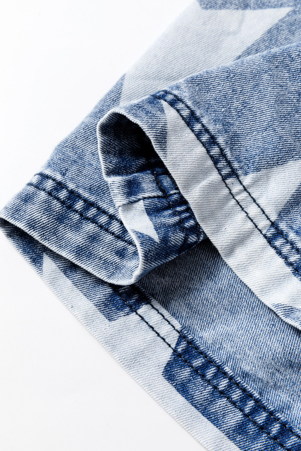 Light Blue Star Print Light Wash Drawstring High Waist Wide Leg Jeans-Bella Boutique Collective