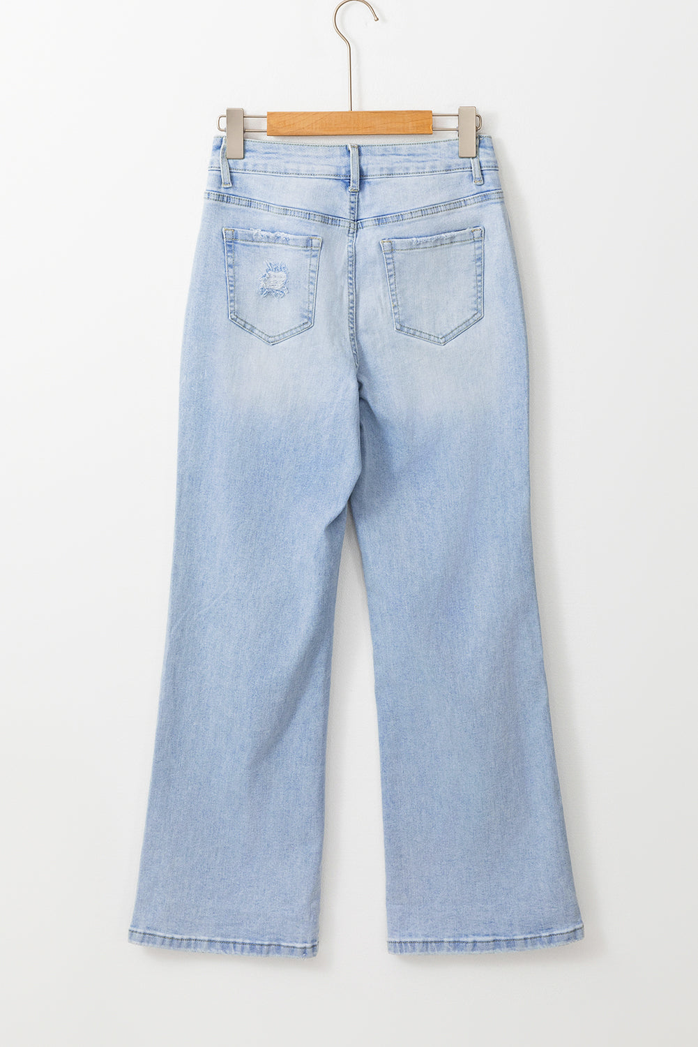 DEAR-LOVER Beau Blue Vintage Light Wash Distressed Flare Jeans-Bella Boutique Collective
