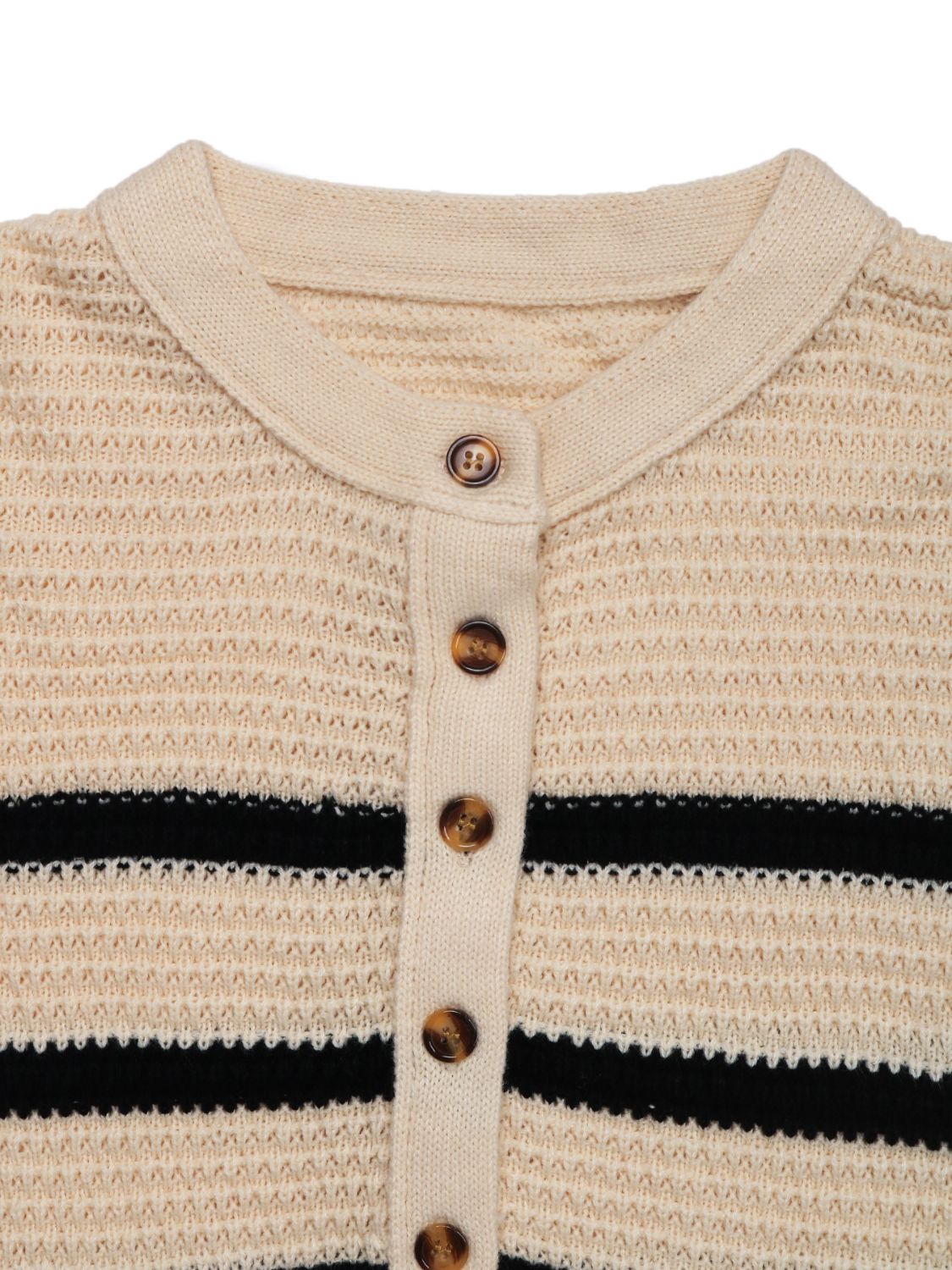 Perfee Striped Half Button Long Sleeve Sweater-Bella Boutique Collective