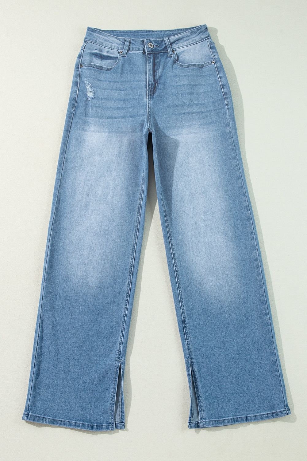 Myosotis High Rise Shift Slit Leg Straight Jeans-Bella Boutique Collective