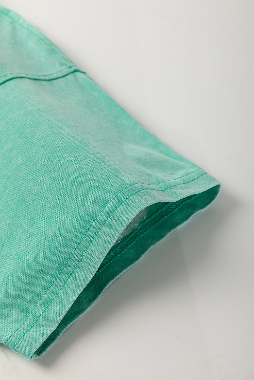 Mint Green Mineral Wash Flower Patchwork Mini T Shirt Dress-Bella Boutique Collective