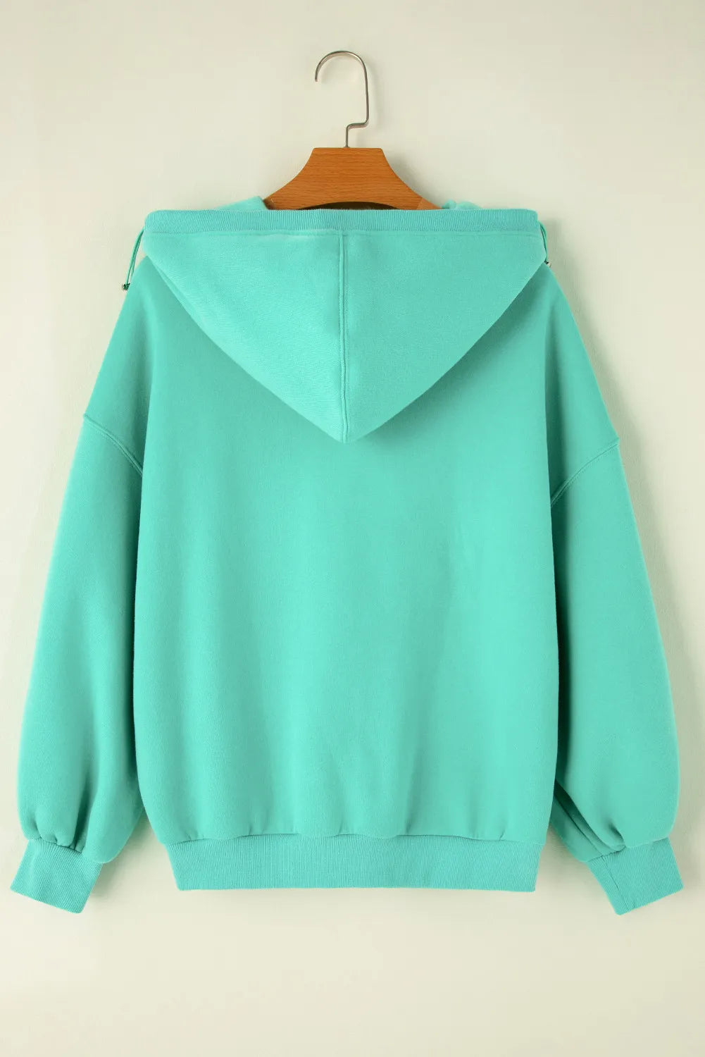 Pocketed Half Zip Long Sleeve Hoodie-Bella Boutique Collective