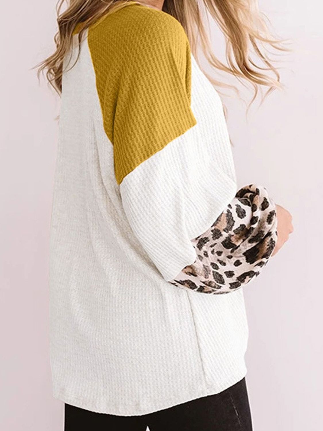 Twisted Color Block Round Neck Long Sleeve T-Shirt-Bella Boutique Collective