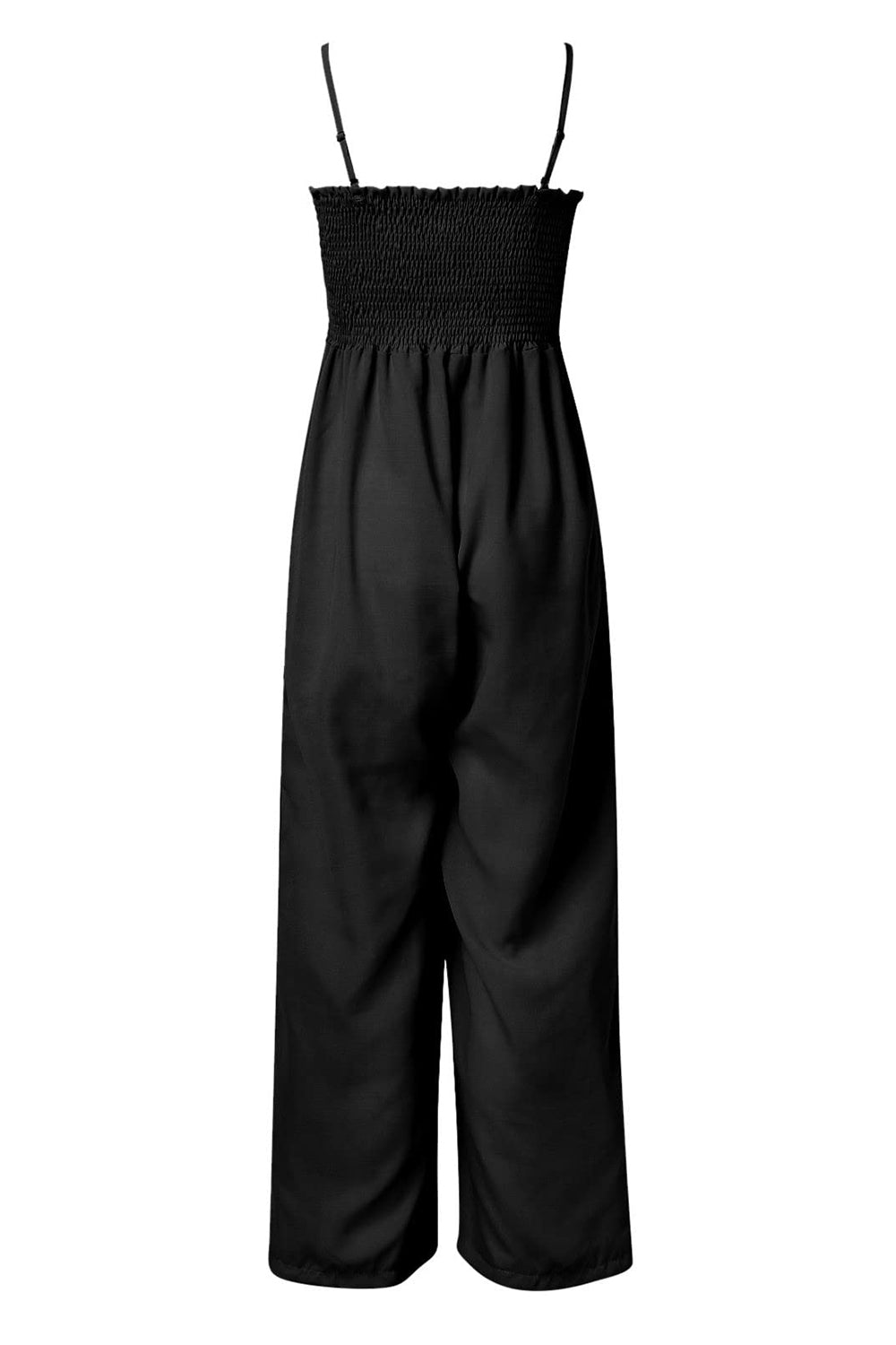 Smocked Spaghetti Strap Wide Leg Jumpsuit-Bella Boutique Collective