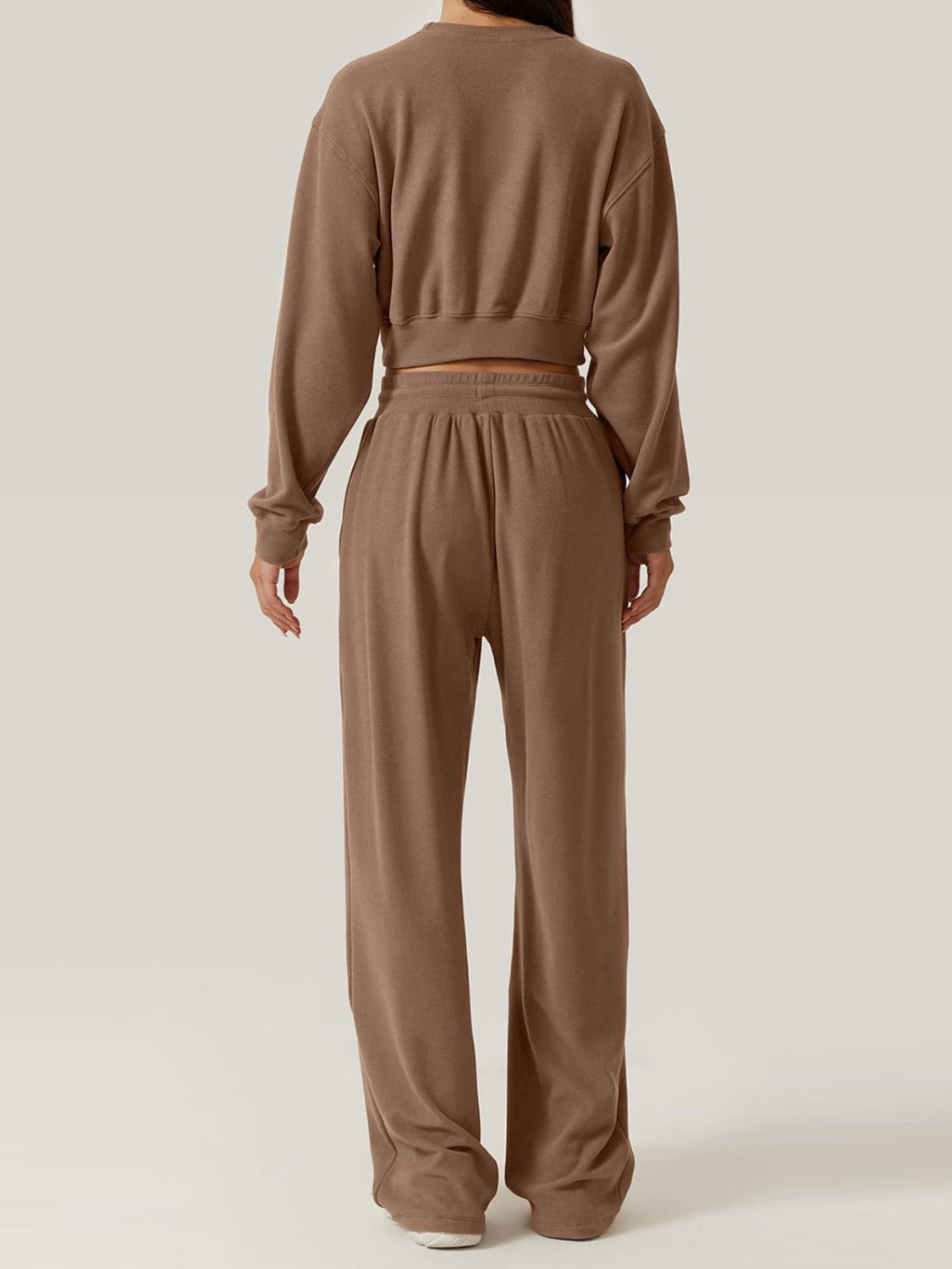Crisscross Round Neck Top and Drawstring Pants Set-Bella Boutique Collective