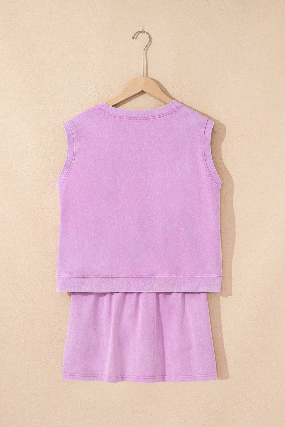 Phalaenopsis 2 Pieces Mineral Wash Cotton Tank Top Lined Split Skirt Set-Bella Boutique Collective