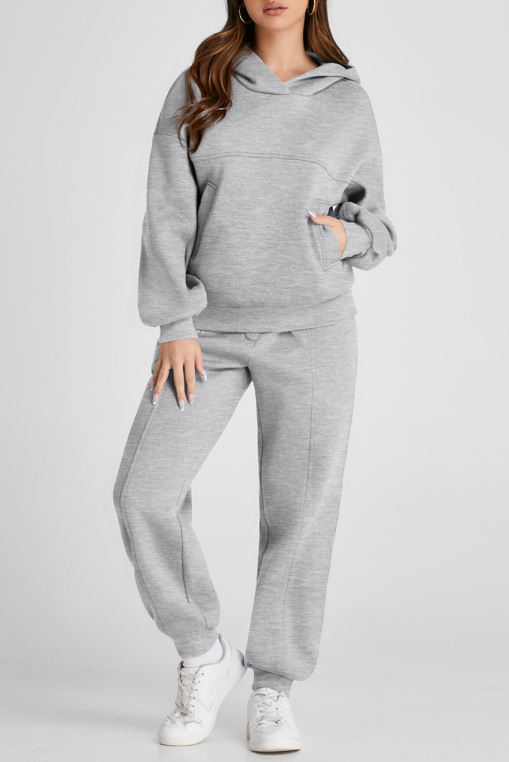 Dropped Shoulder Long Sleeve Hoodie and Pants Active Set-Bella Boutique Collective