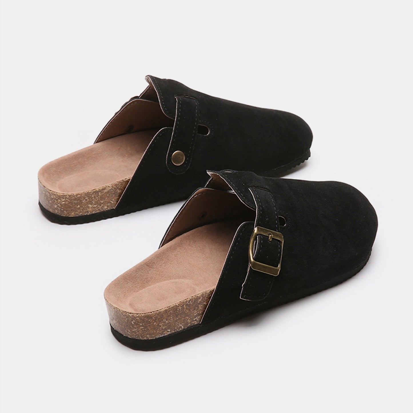Suede Closed Toe Buckle Slide-Bella Boutique Collective