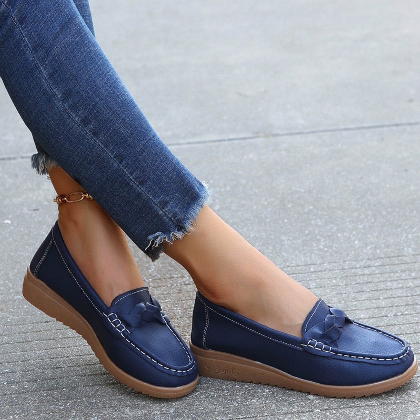 Weave Wedge Heeled Loafers-Bella Boutique Collective