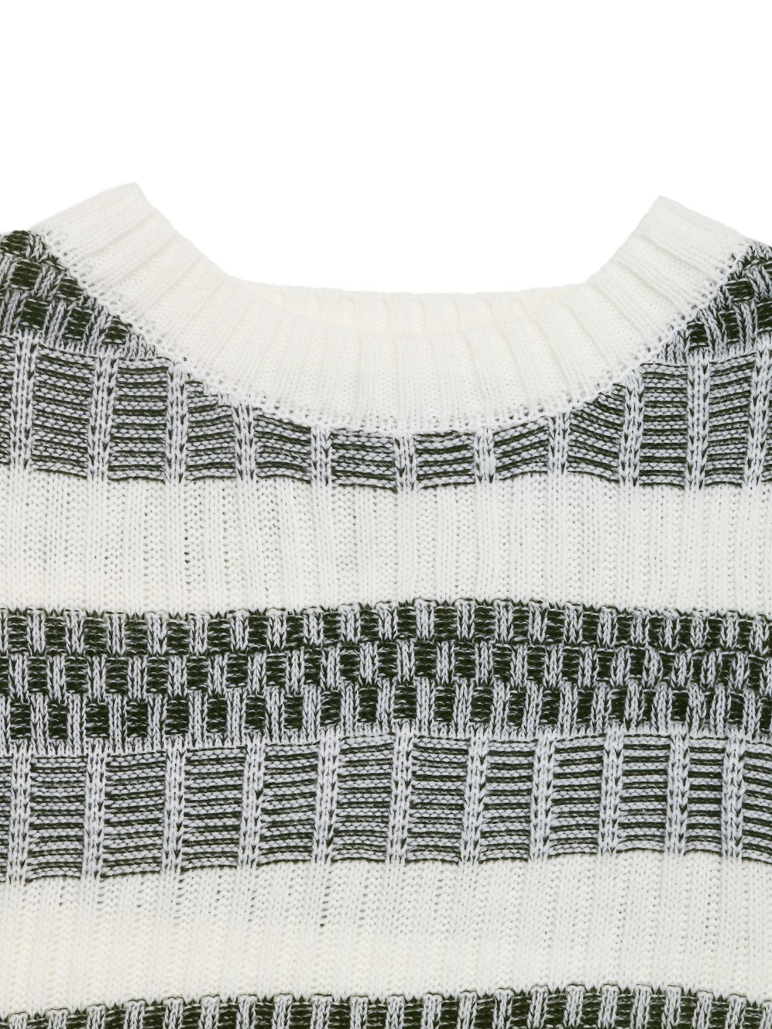 Perfee Contrast Round Neck Long Sleeve Sweater-Bella Boutique Collective