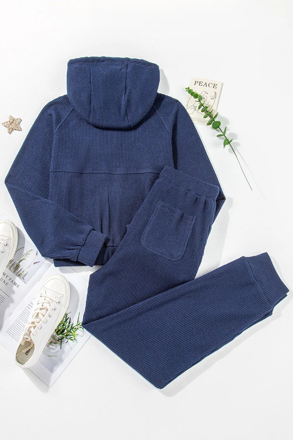 Drawstring Half Zip Hoodie and Joggers Active Set-Bella Boutique Collective