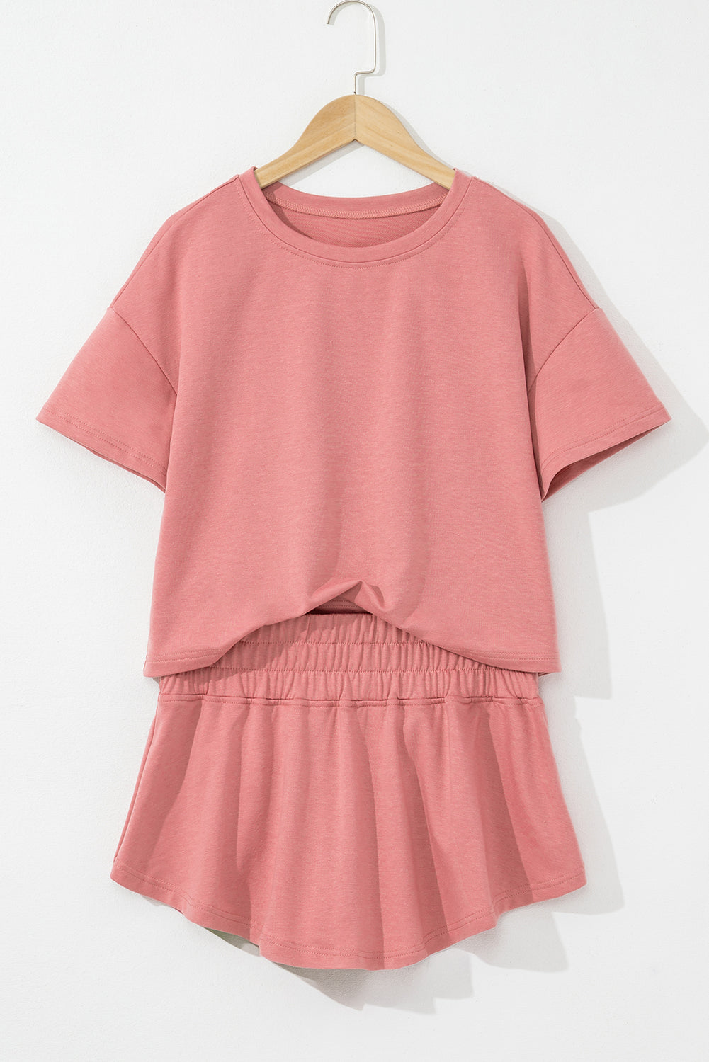 Blossom 2pcs Cropped Tee and Ruffle High Waist Skort Set-Bella Boutique Collective