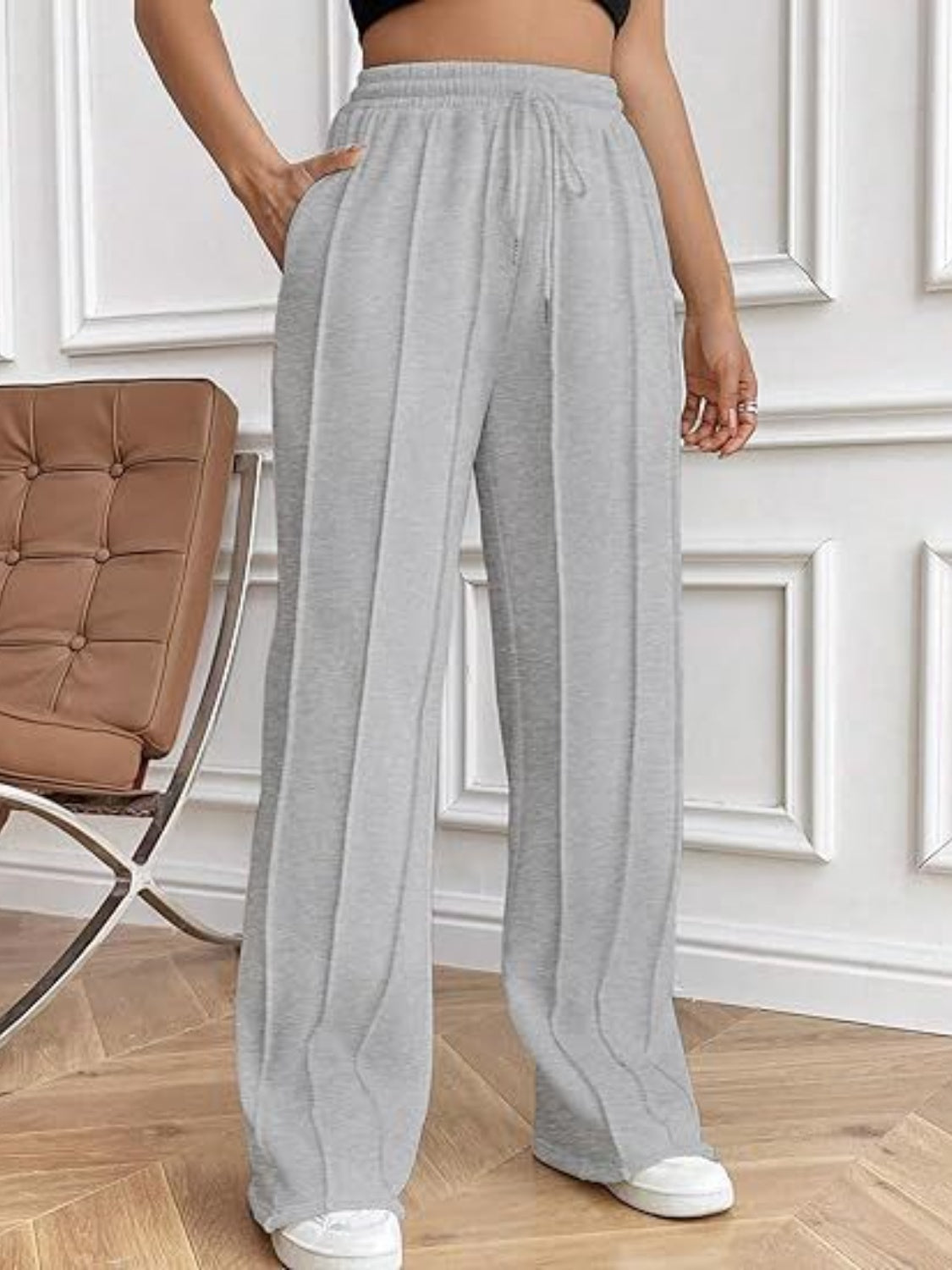 Drawstring Wide Leg Pants with Pockets-Bella Boutique Collective
