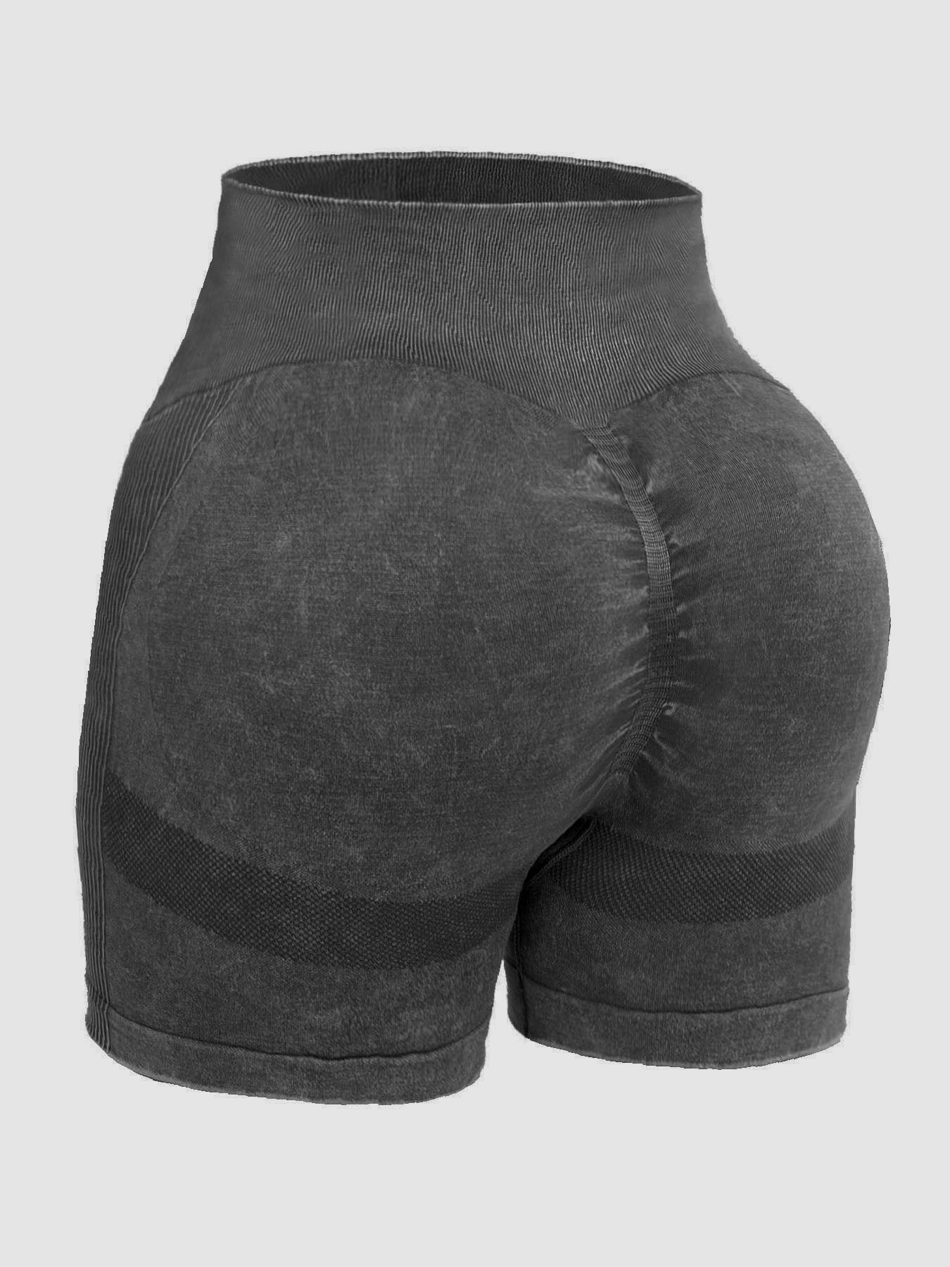 Washed High Waist Active Shorts-Bella Boutique Collective