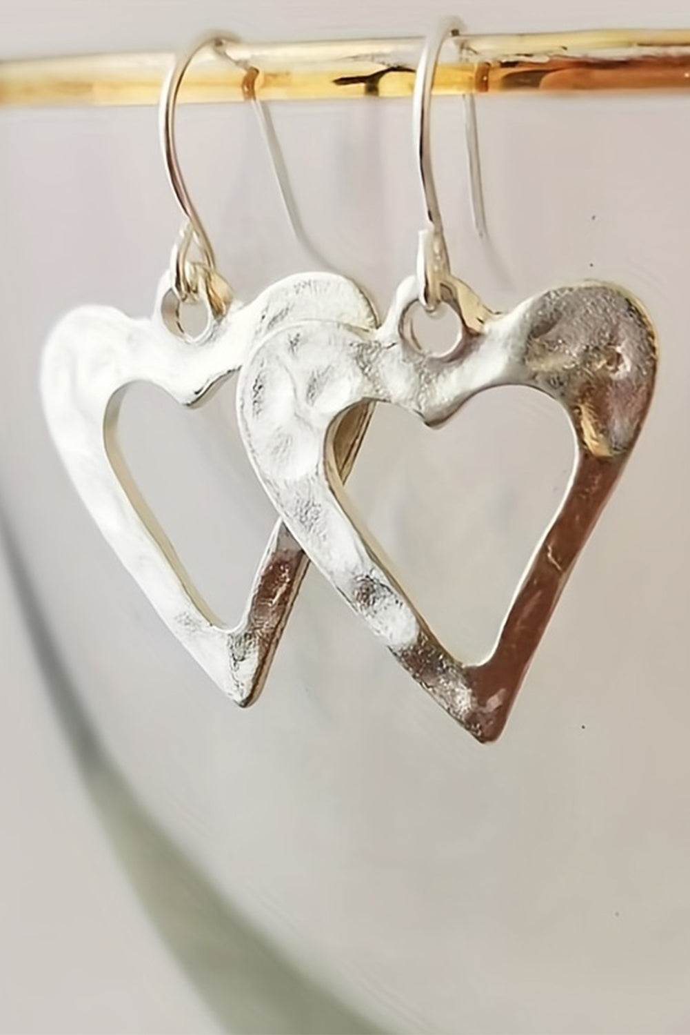 White Valentine Hollowed Heart Shape Earrings-Bella Boutique Collective