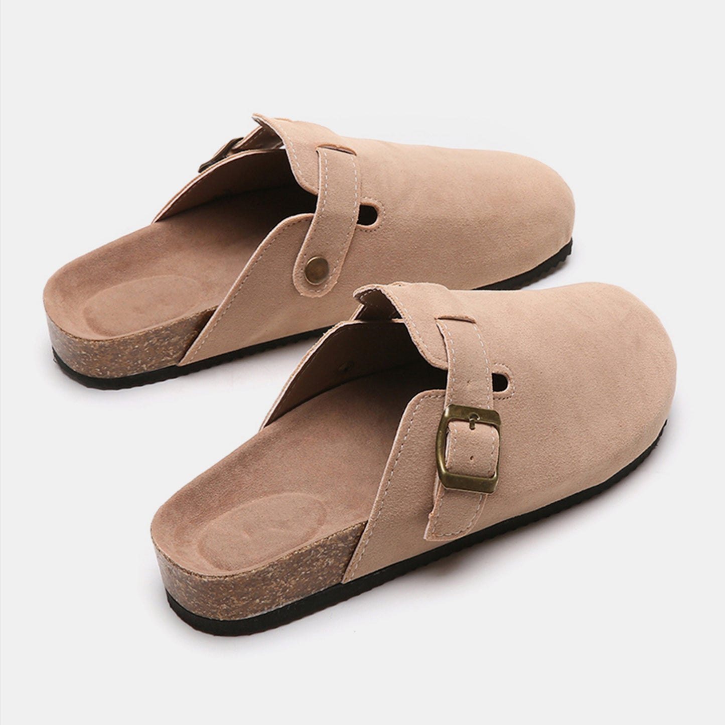 Suede Closed Toe Buckle Slide-Bella Boutique Collective