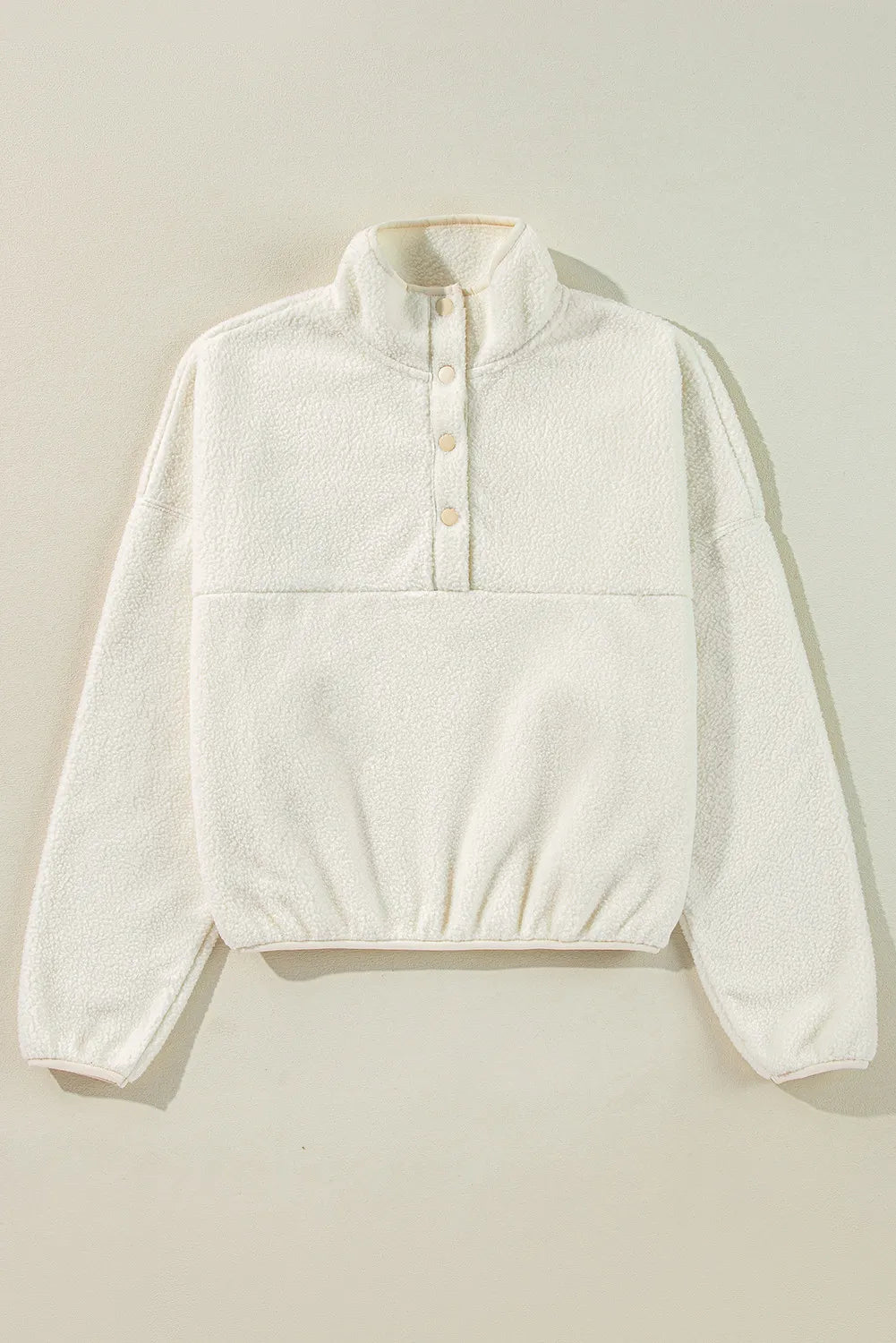 Sherpa Half Snap Long Sleeve Jacket-Bella Boutique Collective