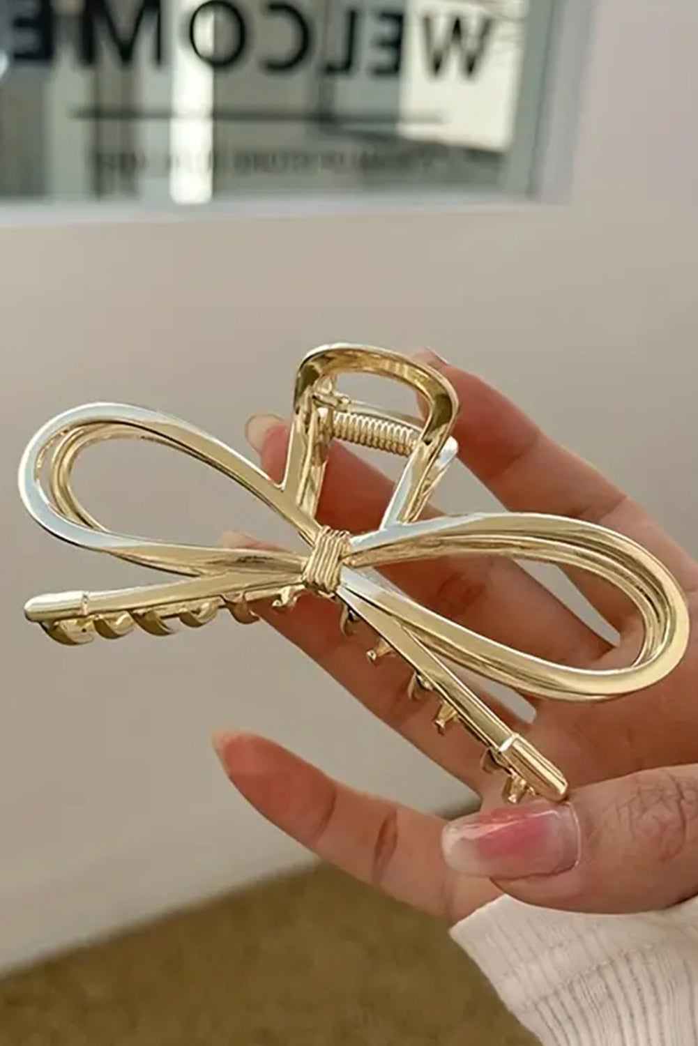 Gold Bowknot Shape Claw Clip-Bella Boutique Collective