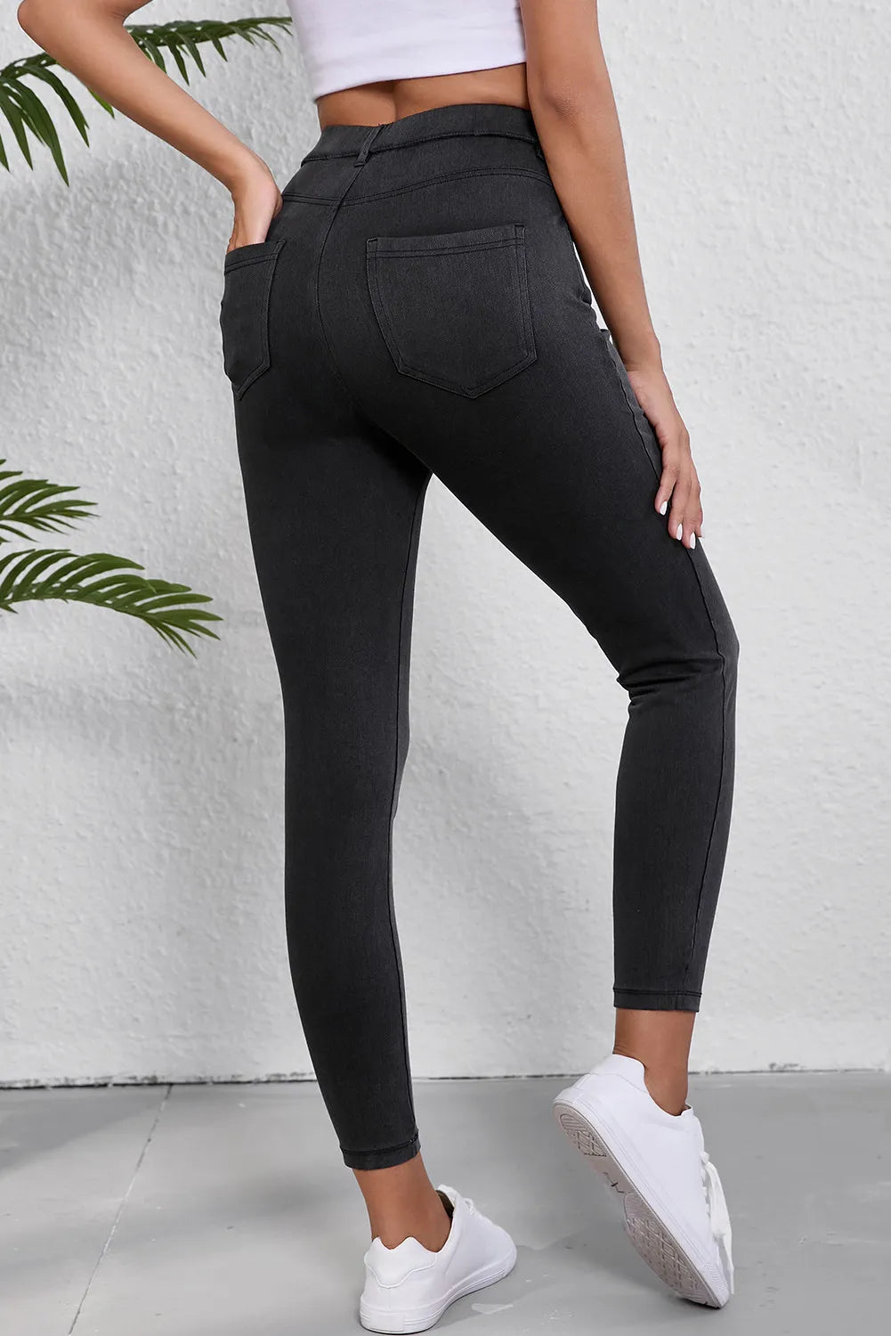 High Waist Jeans with Pockets-Bella Boutique Collective