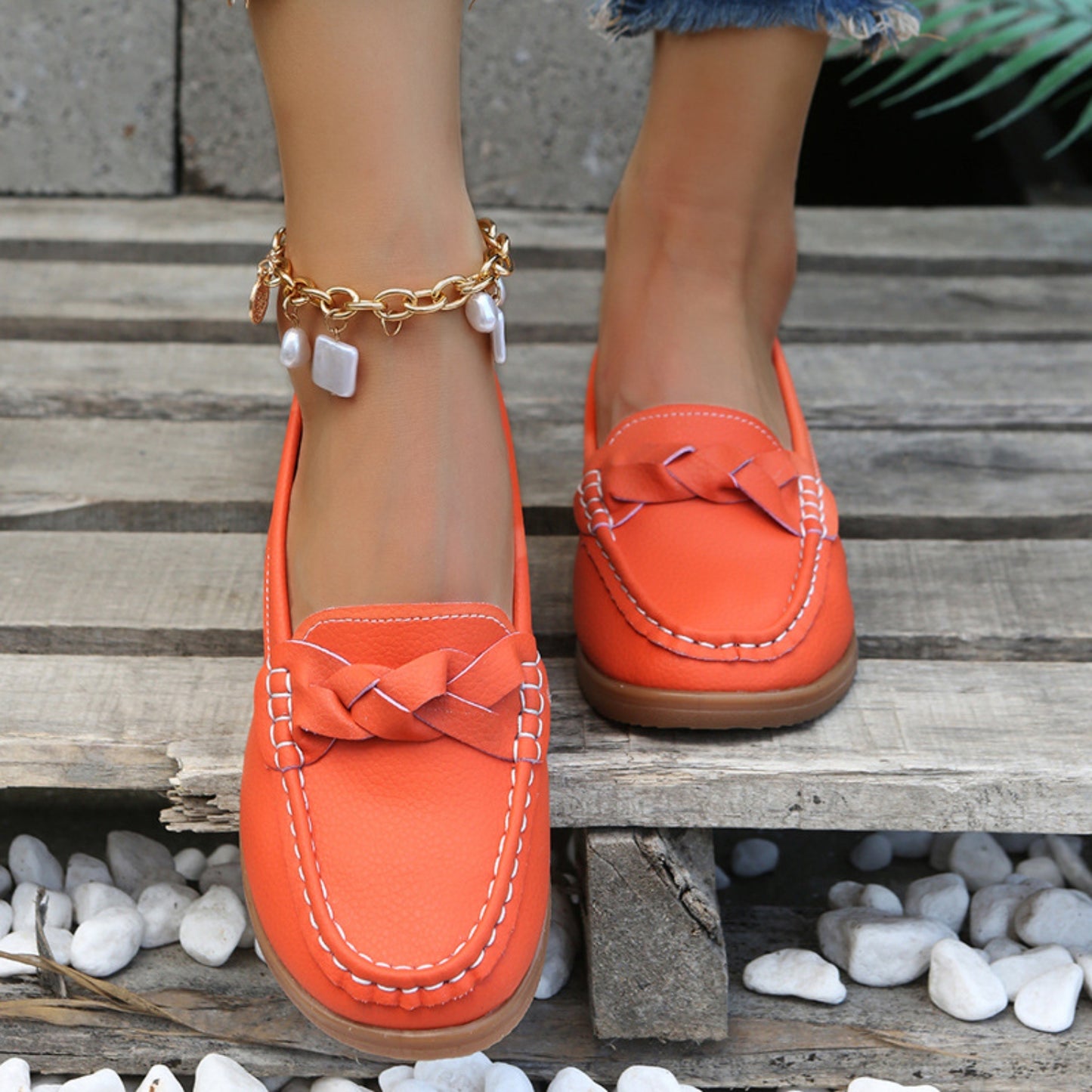 Weave Wedge Heeled Loafers-Bella Boutique Collective