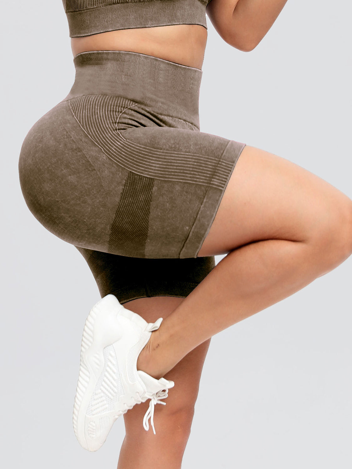 Washed High Waist Active Shorts-Bella Boutique Collective
