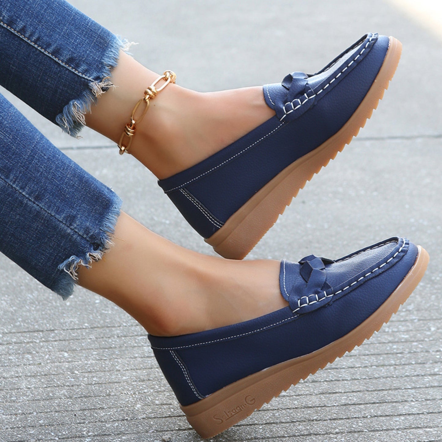 Weave Wedge Heeled Loafers-Bella Boutique Collective