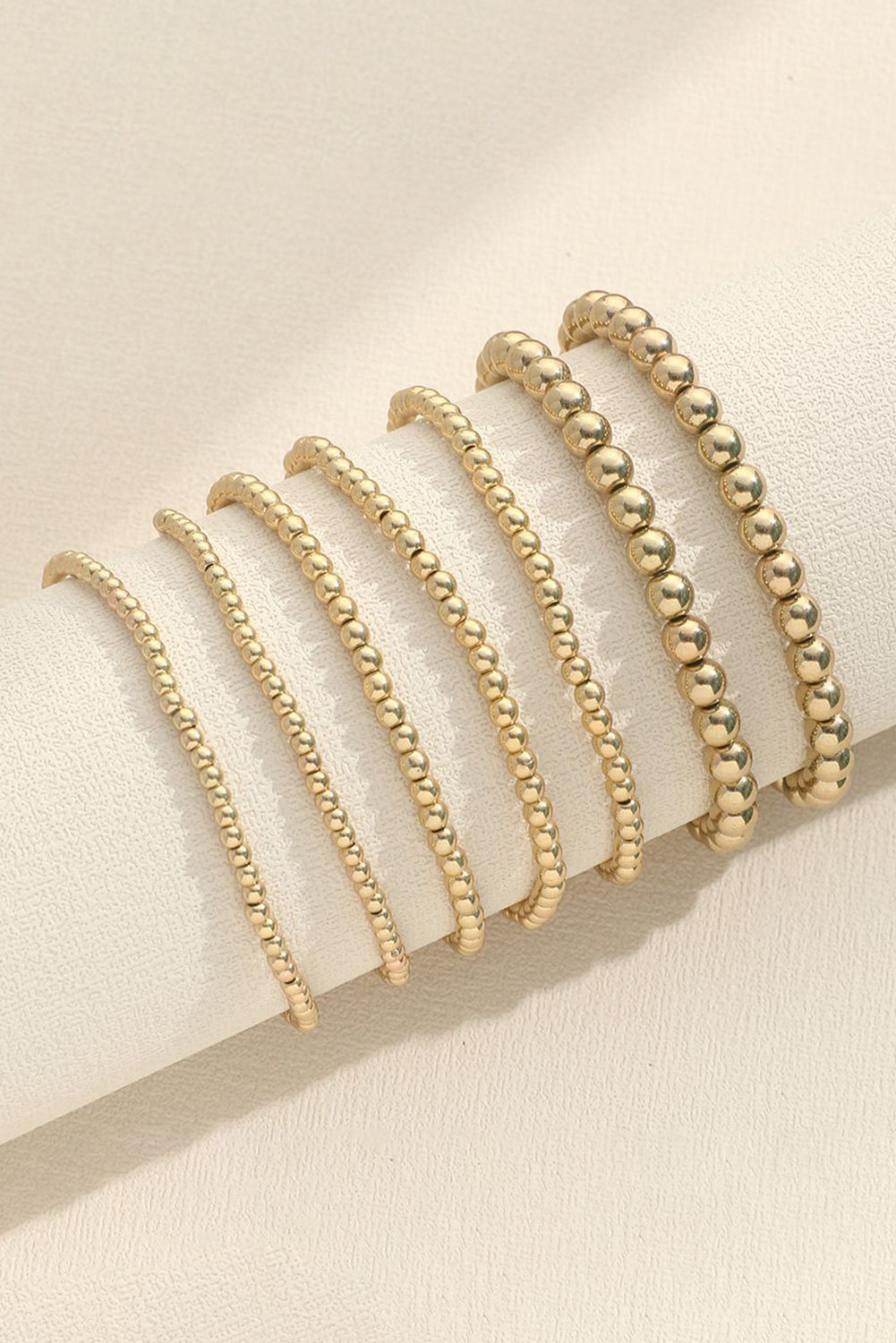 Gold 7pcs/Set Minimalist Plated Beaded Luxury Bracelet Set-Bella Boutique Collective