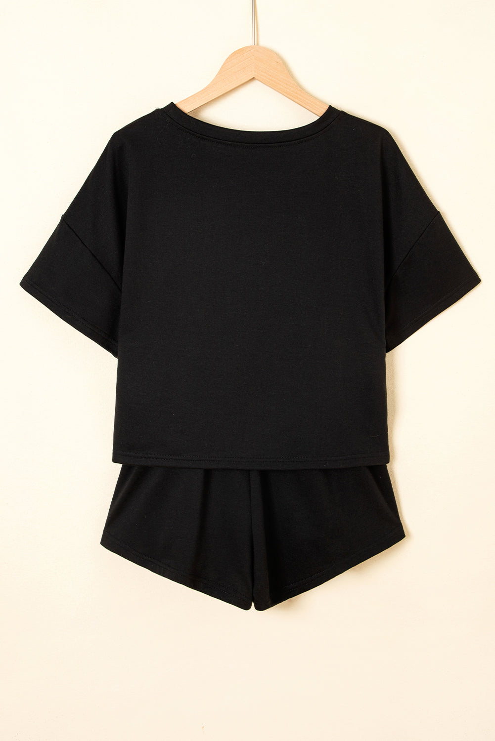 Black 2pcs Cropped Tee and Ruffle High Waist Skort Set-Bella Boutique Collective